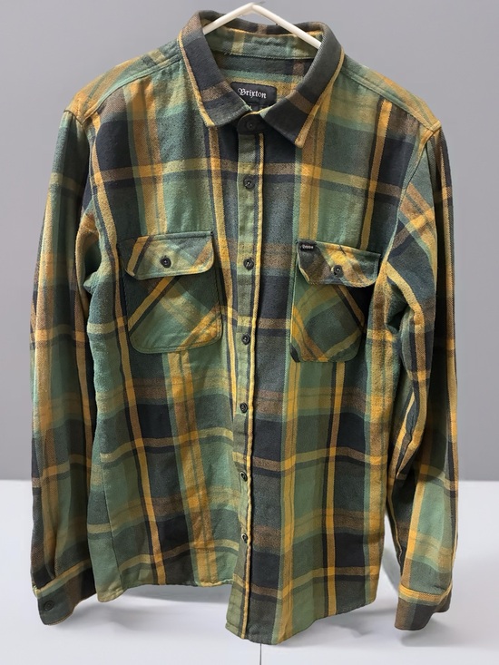 Brixton Other - Brixton Green & Mustard Plaid Flannel Shirt Men’s Size Large